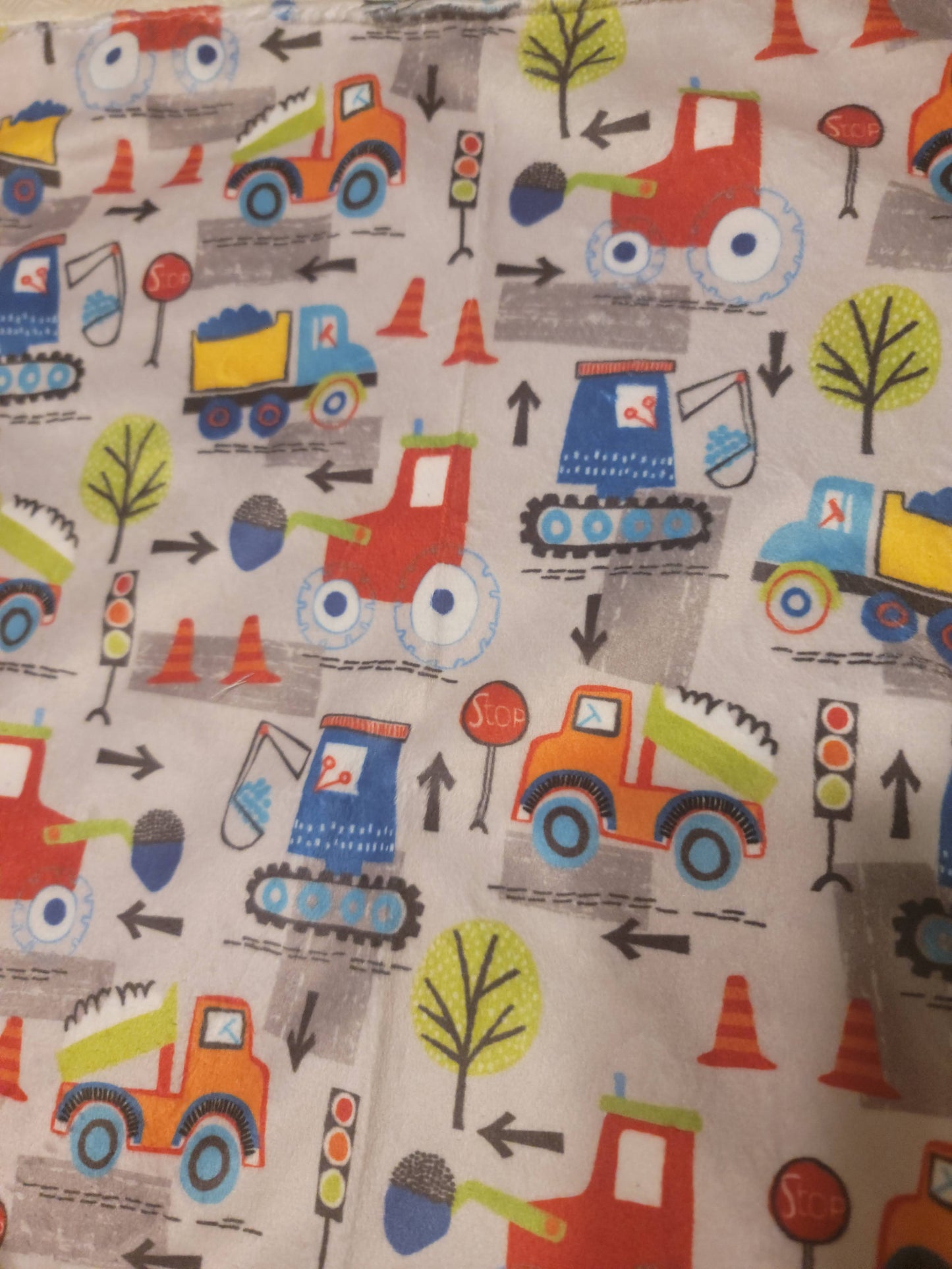 Handmade Letter "B" Cars, Trucks, and Trains Personalized Blanket