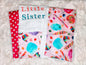 "Little Sister" Cotton Candy Burp Cloth