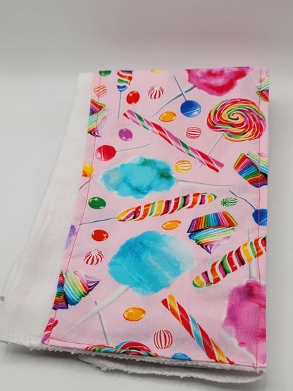 "Little Sister" Cotton Candy Burp Cloth