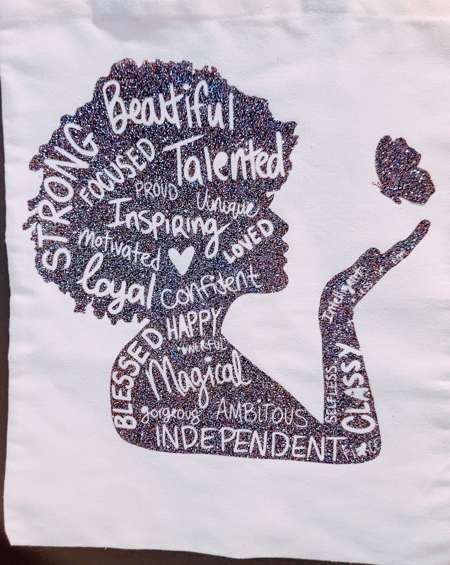 Fear Meets Joy™ Strong Black Woman Inspirational Canvas Tote & Matching Pouch