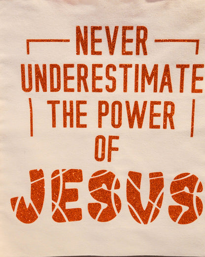 Never Underestimate the Power of Jesus | Faith-Inspired Canvas Tote & Pouch Set