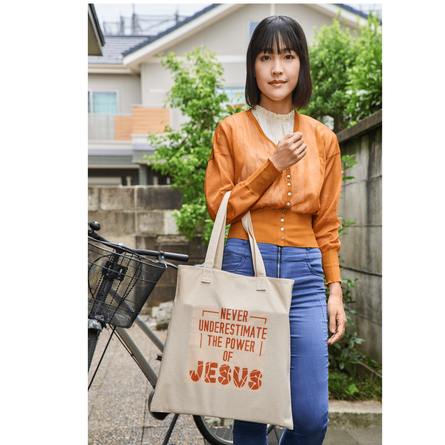 Never Underestimate the Power of Jesus | Faith-Inspired Canvas Tote & Pouch Set