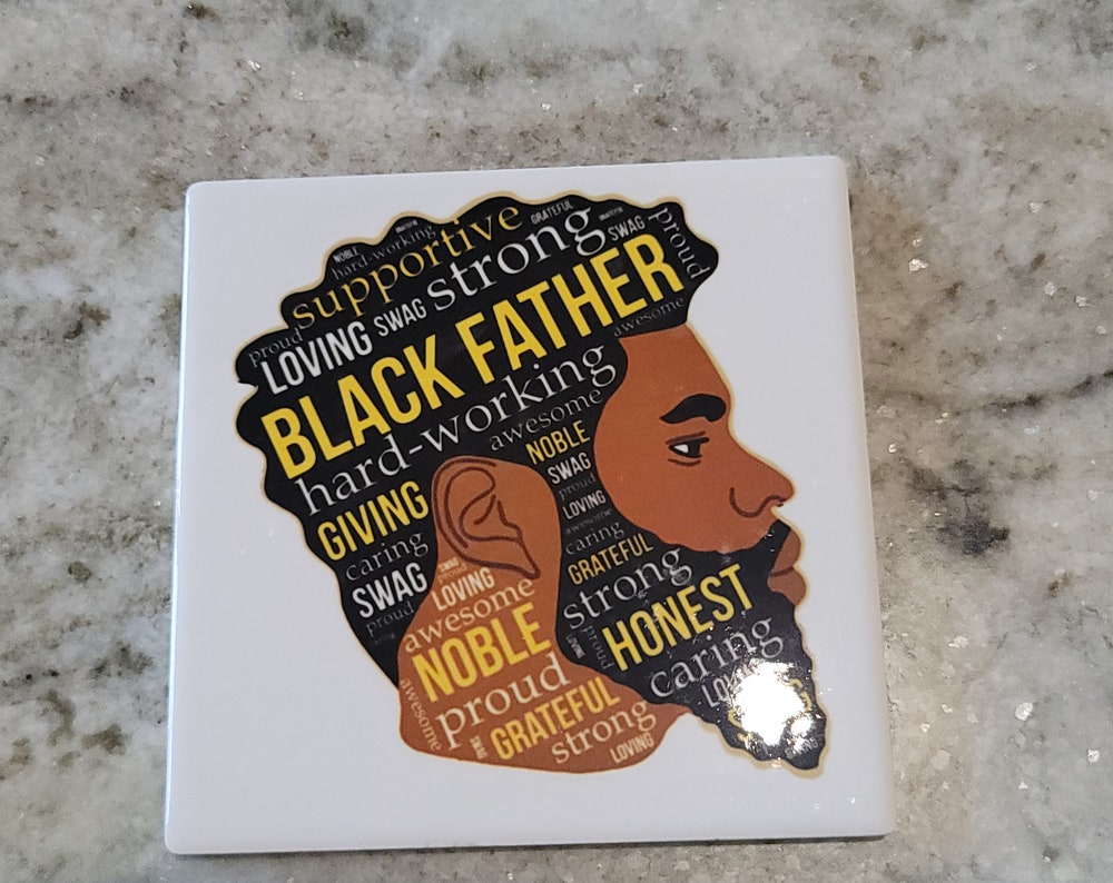 African American Fatherhood Ceramic Coaster Sets