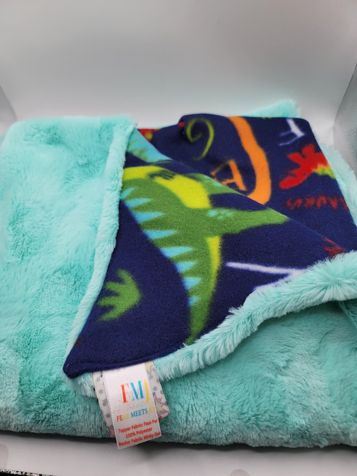 Dinosaur Roar Blanket Bundle Set/ Rare Burp Cloth Set/ New Parents Gift/ Gender Neutral Gift/ Faux Fur Throw/ Fleece Covering/ Play Mat