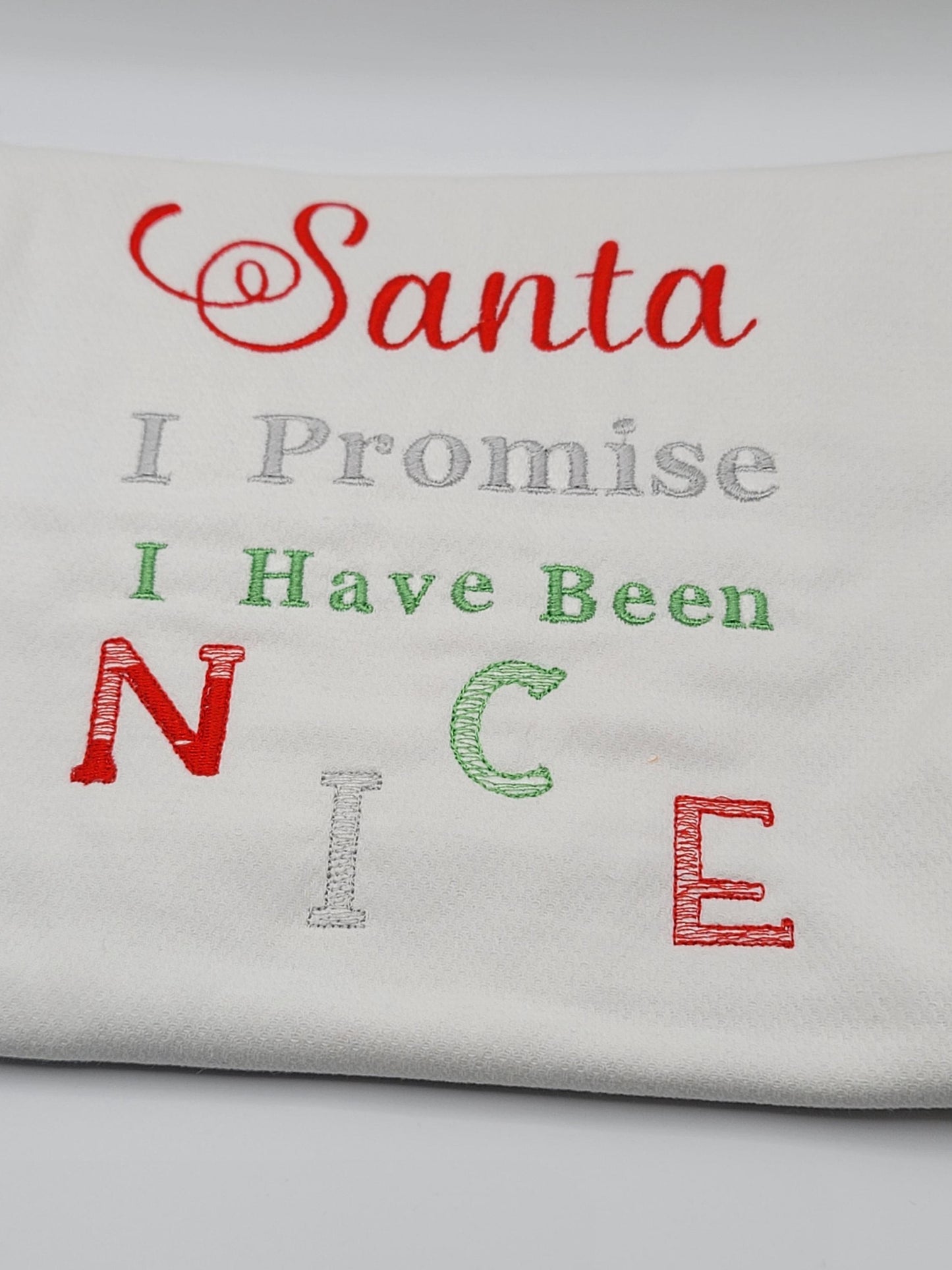 Santa's Nice List / Red and Green Absorbent Towels/New Baby Gift/ Spill Clean Up Cloth/ Nursery Nappy/ 2-Piece Set/ Quick Free Shipping