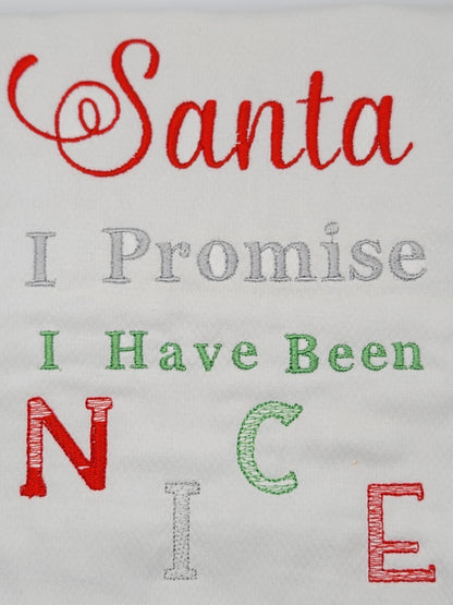 Santa's Nice List / Red and Green Absorbent Towels/New Baby Gift/ Spill Clean Up Cloth/ Nursery Nappy/ 2-Piece Set/ Quick Free Shipping