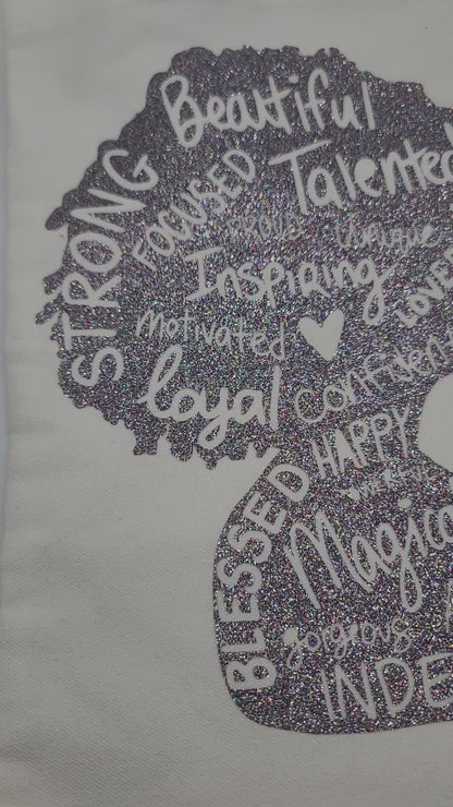 Fear Meets Joy™ Strong Black Woman Inspirational Canvas Tote & Matching Pouch